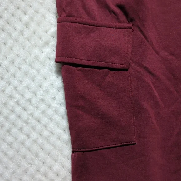 Happily Grey Modal Velour Cropped Hoodie And High Waisted Cargo Jogger Set - Picture 11 of 16